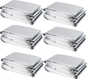winemana 6 Pack Large High Silver Reflective Mylar Film, 83x 63 in, High Reflectivity, Keep Warm, 100% Environmentally Safe, Perfect for Plant Growth, First Aid, Marathon, Camping, Outdoor Survival