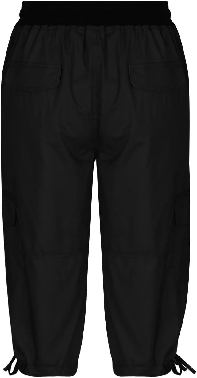 Womens Capri Cargo Pants Hiking Lightweight with Pockets Curvy Summer Causl Baggy Cotton Bermuda Shorts Knee Length