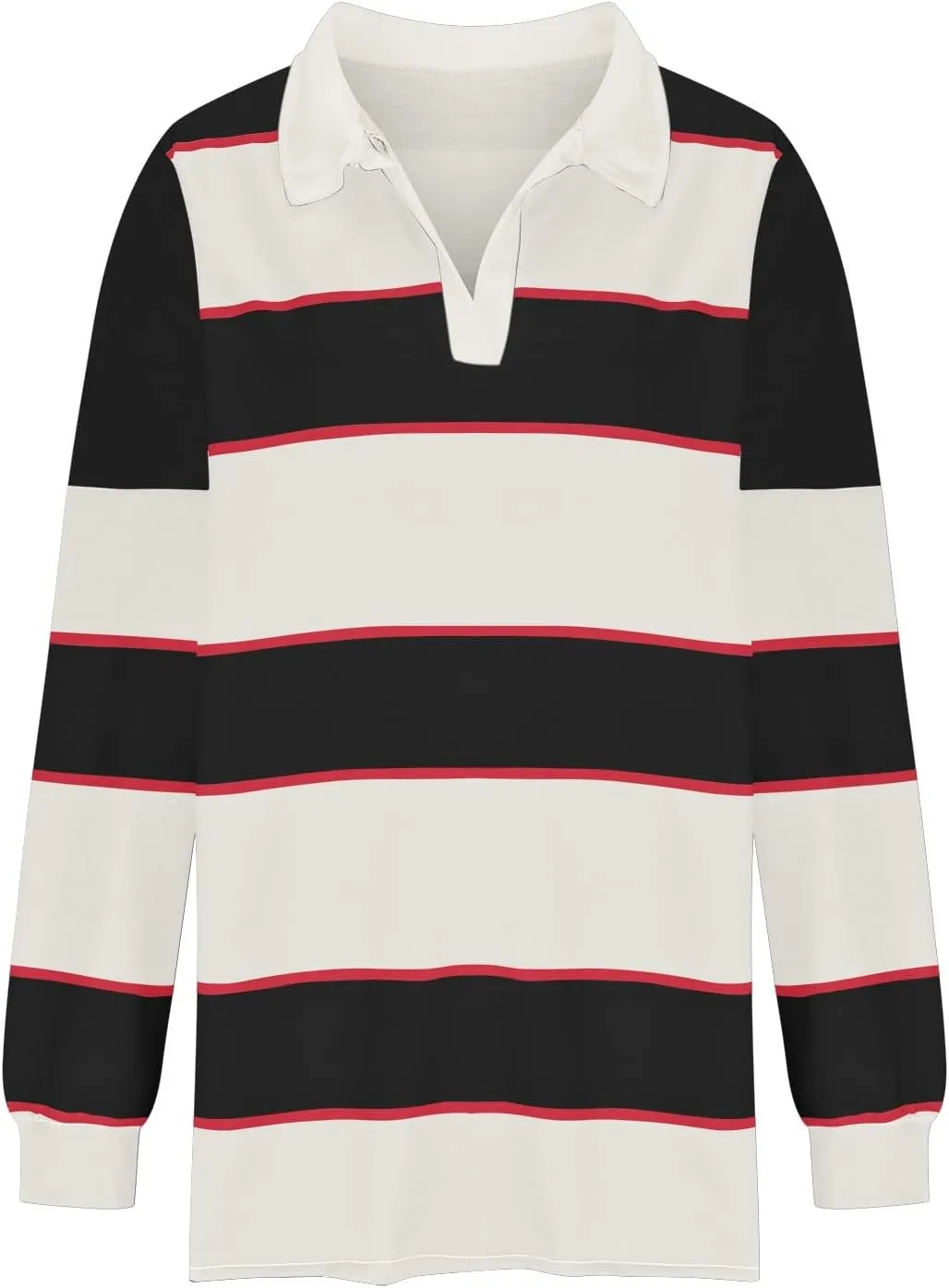 Womens Oversized Striped Swearshirt V Neck Color Block Tops Teen Girls Y2K Clothes Trendy Preppy Outfits Fall Shirts
