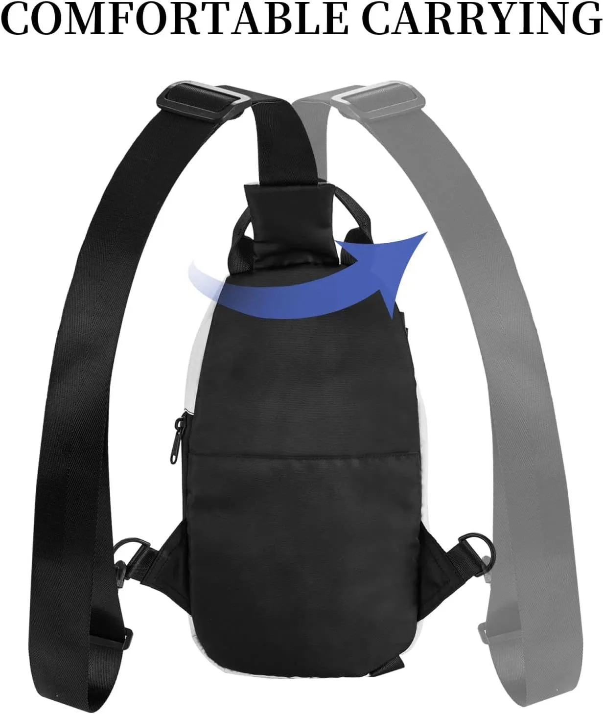 WURTON Colorful Jellyfish Print Crossbody Backpack Cross Pack Lightweight Sling Bag Travel, Hiking