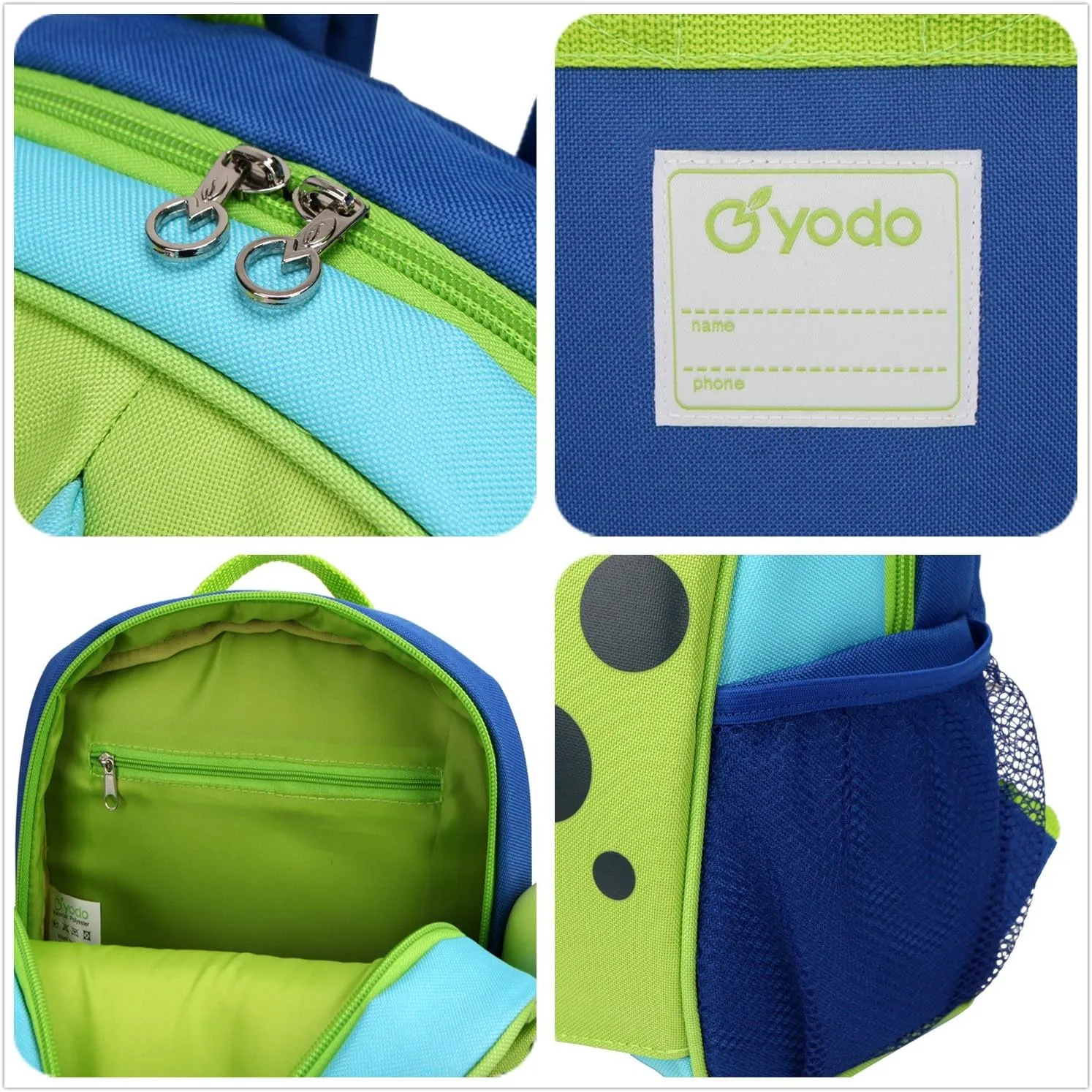 Yodo Little Kids School Bag Pre-K Toddler Backpack - Name Tag and Chest Strap
