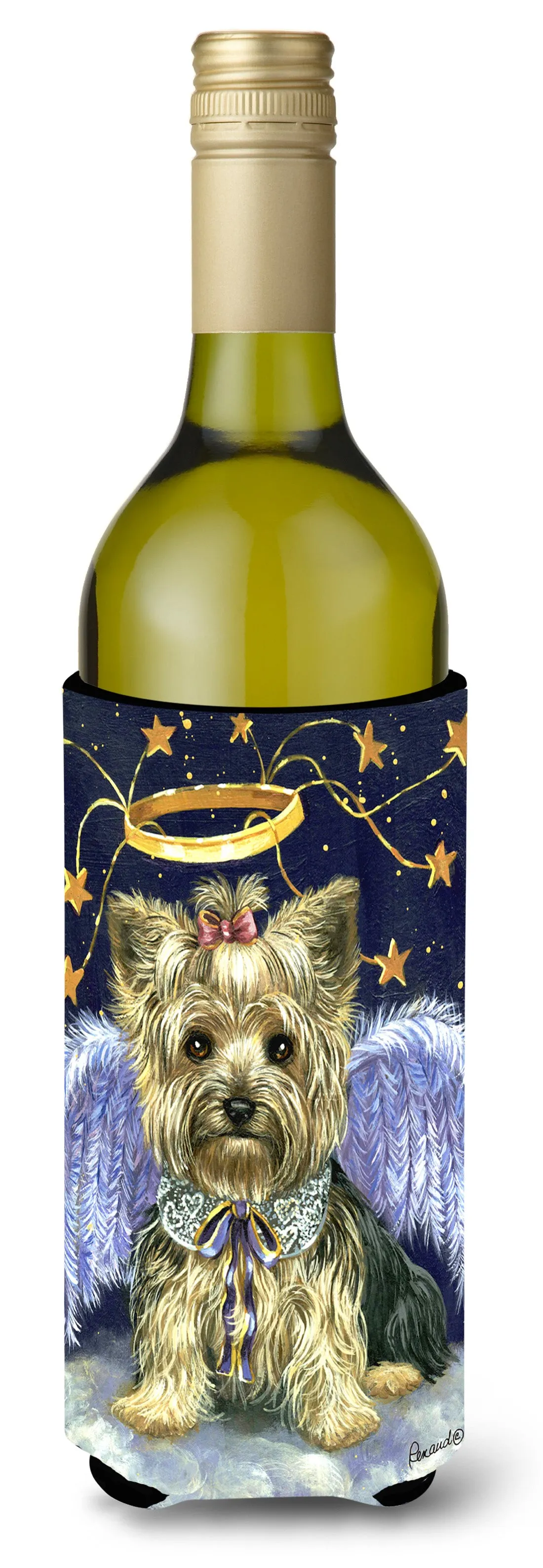 Yorkie Christmas Family Tree Wine Bottle Hugger PPP3131LITERK