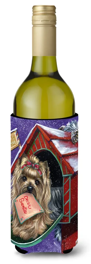 Yorkie Christmas Letter to Santa Wine Bottle Hugger PPP3140LITERK