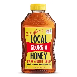 Zeigler's Local Georgia Award Winning Honey – All Natural, Pure, Raw, & Unfiltered Georgia Honey, 32 oz Squeeze Bottle – For Tea, Yogurt, Parfaits, Toast, and Cornbread