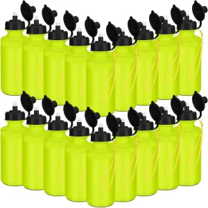 Zubebe 36 Pcs Sport Water Bottles Bulk 21 oz Squeeze Reusable BPA-Free Plastic Water Bottle with Nylon Strap Leak Proof Blank DIY Cup for School Football Team Beach Summer Grad Gift